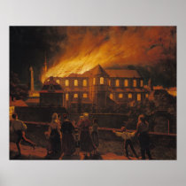 Fire at Cambrai Cathedral, 9th September 1859 Poster