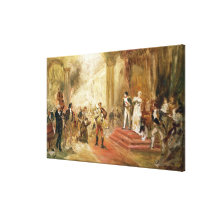 Fire at the Austrian Embassy (oil on canvas) Canvas Print