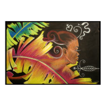 Fire - Black Art Print