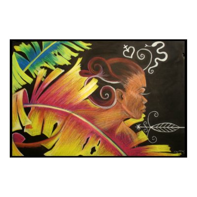 Fire - Black Art Print by nazaire2