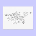 Fire breathing Dragon Illustration postcards