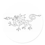 Fire breathing Dragon Illustration Sticker
