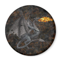 Fire-Breathing Dragon Fridge Magnet
