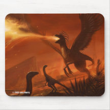 Fire-Breathing Prehistoric Dinosaur by Jake Murray Mouse Pads