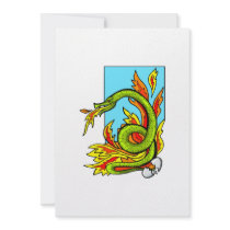 Fire breathing serpent personalized invite