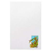 Fire breathing serpent custom stationery