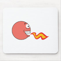 Fire Breathing Smiley Face mousepads by doonidesigns Fire Breathing Smiley Face mousepads