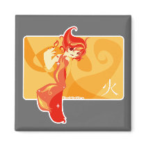 Fire Chibi Magnet by pandapad Fire Chibi Magnet