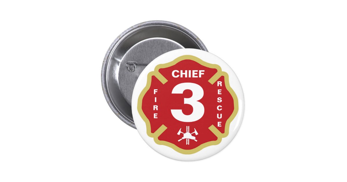 Fire Chief Badge Button | Zazzle