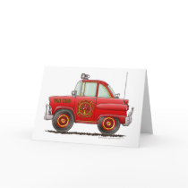 Fire Chief Car Firefighter Fireman Greeting Cards