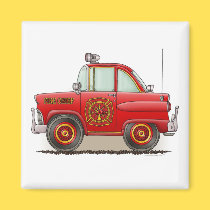 Fire Chief Car Square Magnet magnets