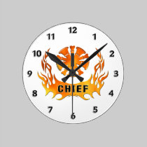Fire Chief Flames wall clocks