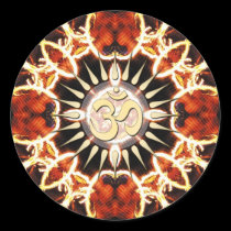 Fire Circle Golden Om Spirit stickers