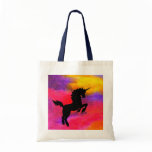 Fire Cloud Tote Bag with Blue Handle