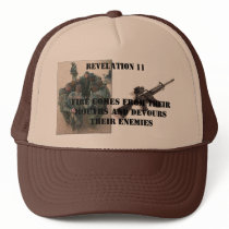 fire comes from their mouths mesh hat