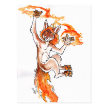 Fire Coyote Postcard postcards