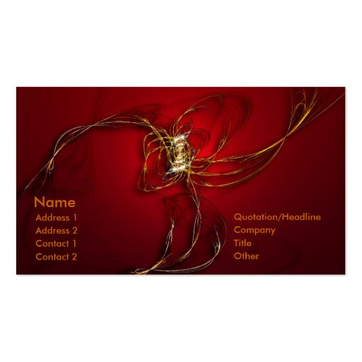 Fire Dance Business Card Template (front side)