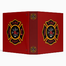 Fire Department Badge 3 Ring Binders