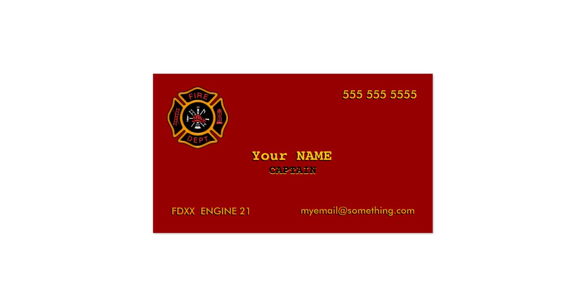 Fire Department Business Card | Zazzle