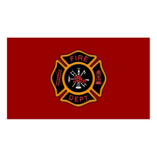 Fire Department Business Card Templates (back side)