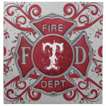 Fire Department Custom Monogram Napkin