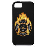 Fire Department Flaming Gold Badge iPhone 5 Covers