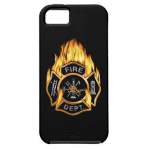 Fire Department Flaming Gold Badge iPhone 5 Covers