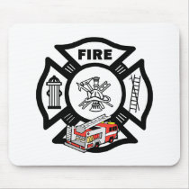 Fire Department Red Fire Truck Mousepad