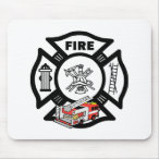 Fire Department Red Fire Truck Mousepad
