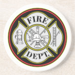 Fire Department Round Badge Coasters