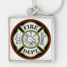 Fire Department Round Badge Key Chains