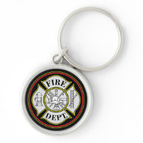 Fire Department Round Badge Key Chains