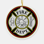 Fire Department Round Badge Ornaments