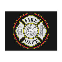 Fire Department Round Badge Post Card
