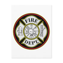 Fire Department Round Badge Postcard