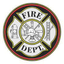 Fire Department Round Badge Round Sticker