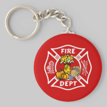 Fire Dept Thanksgiving Logo keychains