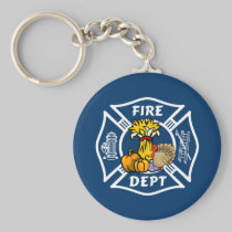 Fire Dept Thanksgiving Logo keychains