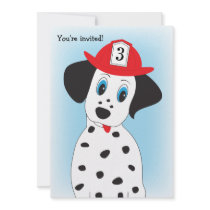 Fire Dept. Theme Boy's Birthday Party Invitation