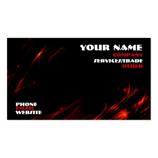 fire design business card (front side)