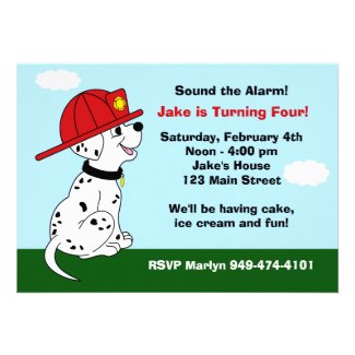 Fire Dog Birthday Party Invitation