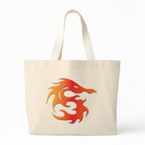 Fire Dragon Tote Bags