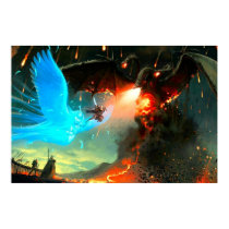 Fire Dragon Battle Poster