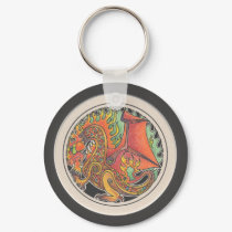 Fire Dragon Keychain by smilodonart Fire Dragon Keychain