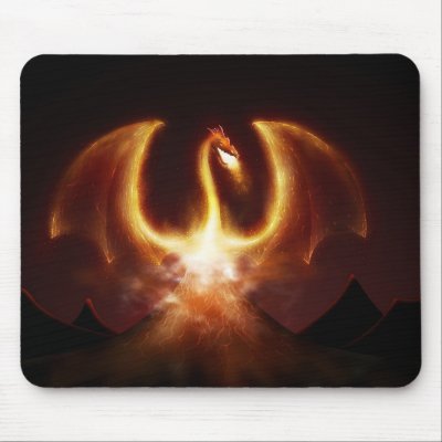 Fire Dragon Mouse Pad by vladstudio
