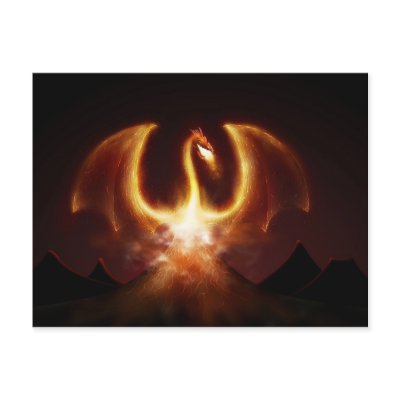 Fire Dragon Postcard by vladstudio