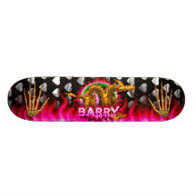 Fire dragon with your name in flames skate decks