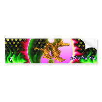 Fire Dragon with your names in toy blocks. Bumper Sticker