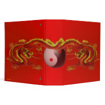 Fire Dragons with Yin-Yang Avery Binder by Paper_Products Fire Dragons with Yin-Yang Avery Binder