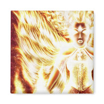 Fire Elemental Square Magnet by Nellis Eketorp